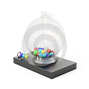 Lottery drum isolated on a white background. 3d rendering