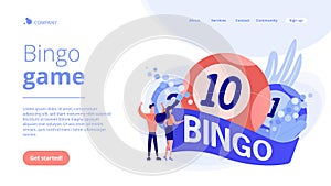 Lottery game concept landing page.