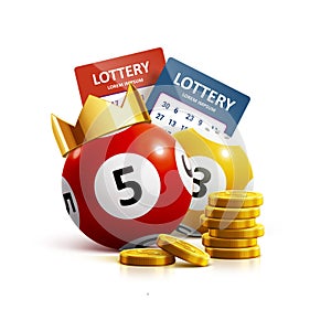 Lottery icon realistic objects eps 10