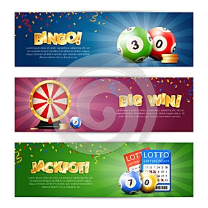 Lottery Jackpot Banners Set