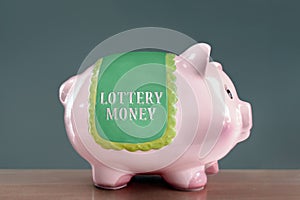 Lottery money piggy bank photo