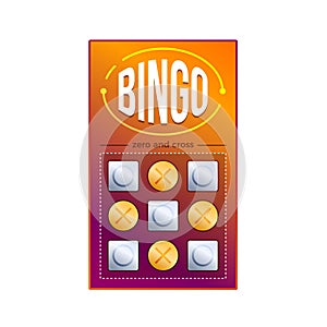 Lottery ticket for drawing money, prizes. Bingo game with numbers.