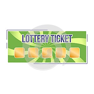 Lottery ticket for drawing money and prizes. Lottery luck, fortune. photo