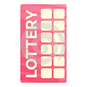 Lottery ticket icon, cartoon style