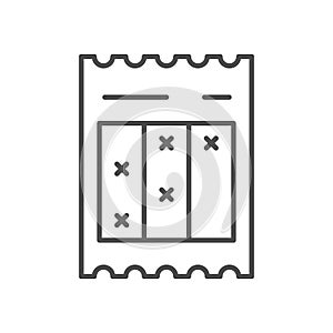 Lottery ticket line outline icon