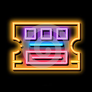 Lottery Ticket neon glow icon illustration