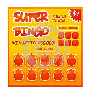 Lottery ticket vector lucky bingo card win chance lotto game jackpot ticketing set illustration lottery gaming tickets