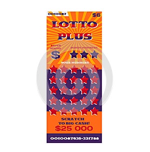 Lottery ticket vector lucky bingo card win chance lotto game jackpot ticketing set illustration lottery gaming tickets