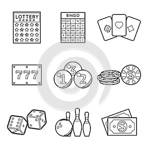 Lottery vector icon set