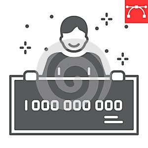 Lottery winner glyph icon