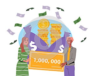 Lottery winners vector concept