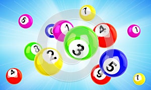 Lotto balls 3d vector bingo, lottery or keno games