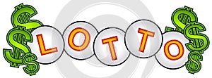 Lotto Cash Lottery Balls Sign photo