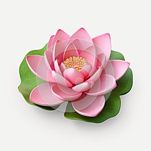 Lotus 3d Icon: Cartoon Clay Material With Nintendo Isometric Spot Light