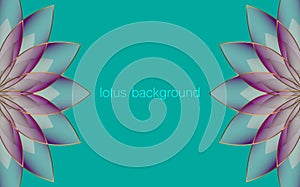 Lotus Banner Template, Purple Flower of Life. Sacred Geometry. Symbol of Harmony and Balance. Sign of purity. Chakra Yoga design