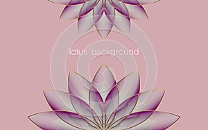 Lotus Banner Template, Purple Flower of Life. Sacred Geometry. Symbol of Harmony and Balance. Sign of purity. Chakra Yoga design