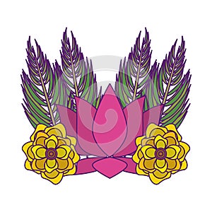 Lotus blossom flowers icon cartoon