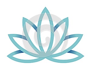 Lotus blossom vector icon, isolated on white background