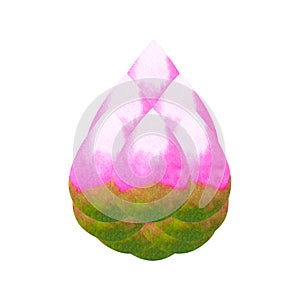 Lotus chakra mandala logo symbol concept pink green flower floral leaf watercolor painting icon illustration design sign