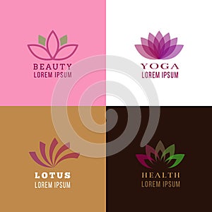 Lotus design template for spa, yoga, health care style logos