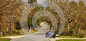 Lotus Elise, Tuscan road in autumn