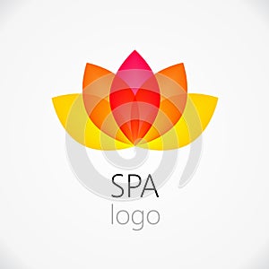 Lotus flower abstract logo design template