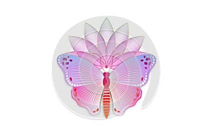 Lotus flower and butterfly logo Slogan with colorful Butterfly colorful flower template. Vector Design for Fashion, Poster