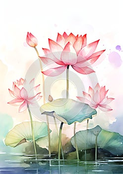Lotus Flower Chinese new year pattern