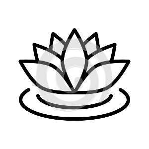 Lotus flower icon. Can be used web and mobile for yoga meditation logo. Vector floral labels for Wellness industry