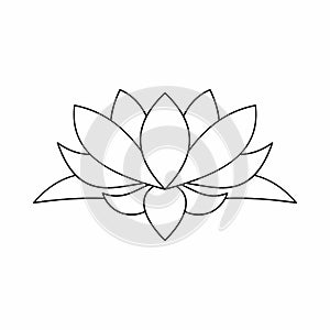 Lotus flower icon, outline style