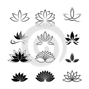 Lotus flower icon set