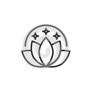 Lotus flower line icon