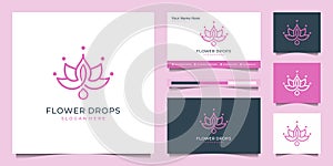 Lotus flower logo design with line art style. logos can be used for spa, beauty salon, decoration, boutique, cosmetics and