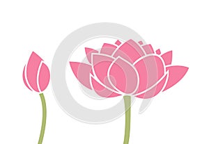 Lotus flower logo. Isolated lotus on white background