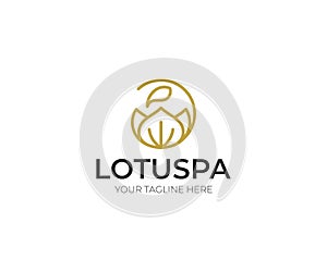 Lotus Flower Logo Template. Beauty Salon Vector Design