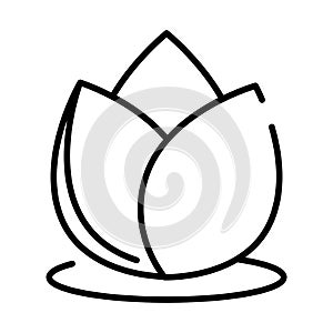 Lotus flower meditation decoration spiritual line style icon vector