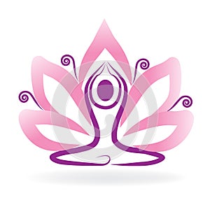 Lotus flower meditation yoga logo
