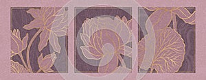 Lotus flower outline hnd drawn style. Asian national symbol plant. Vintage sketch design.