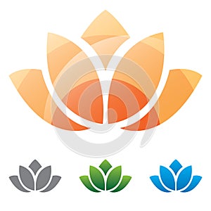 Lotus flower silhouette icon