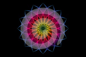 Lotus flower spectrum mandala, Seed of life, Sacred Geometry. Logo icon Geometric thread art sign of alchemy esoteric Flower sign