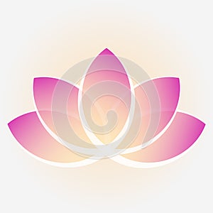 A lotus flower with yellow-purple petals. Image for logos.