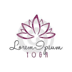 Lotus Flower Yoga Beauty Center Logo Vector