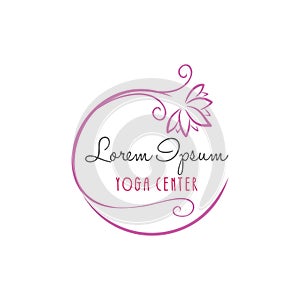 Lotus Flower Yoga Beauty Center Logo Vector Design