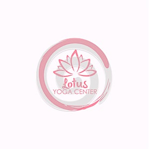 Lotus Flower Yoga Beauty Center Logo Vector Design