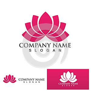 Lotus flower yoga health nature logo