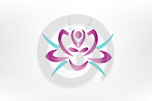 Lotus flower yoga icon company logo