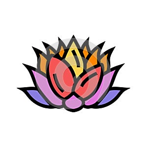 lotus flower yoga relax color icon vector illustration