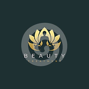 Lotus flower yoga spa logo