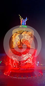 Lotus fountain at Ramoji Rao Filmcity Hyderabad