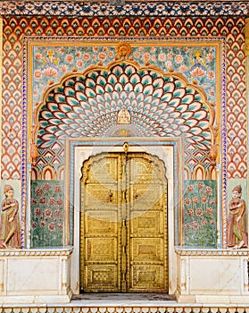 Lotus Gate in City Palace, Jaipur, India